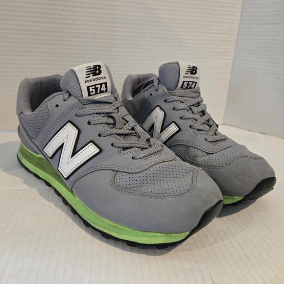 New Balance‎ 574 Light Aluminum Energy Lime Men's Size 9 Grey ML574EWR